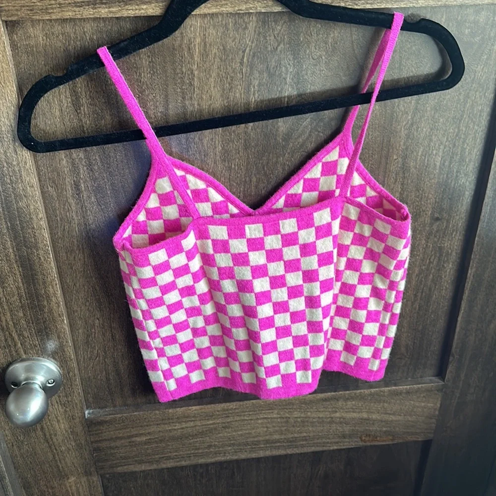Pink and tank checkered tank! - Picture 3 of 3